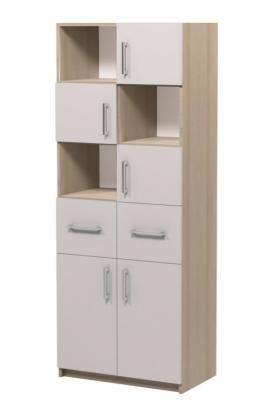 Шафа для предметних кабінетів, 5-ти дверна комбінована, з 2-ма шухлядами на телескопічних направляючих повного висуву, 702х405х2115 мм, АНШАР ГРУП (7708)